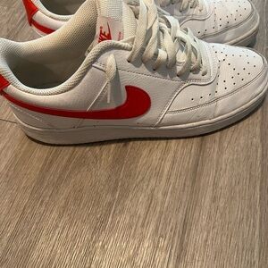 Nike White and Orange Athletic Shoes